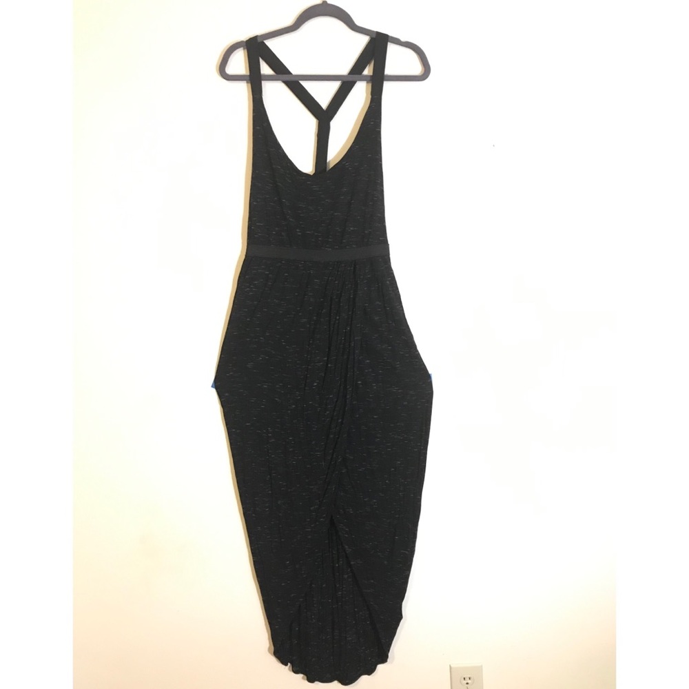 Strappy wrap dress black heather